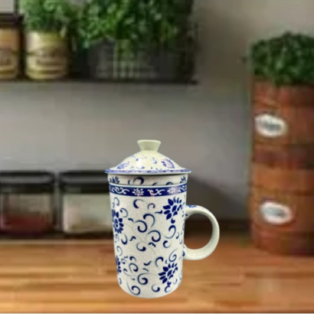 World Market Three Piece Tea Cup with Strainer